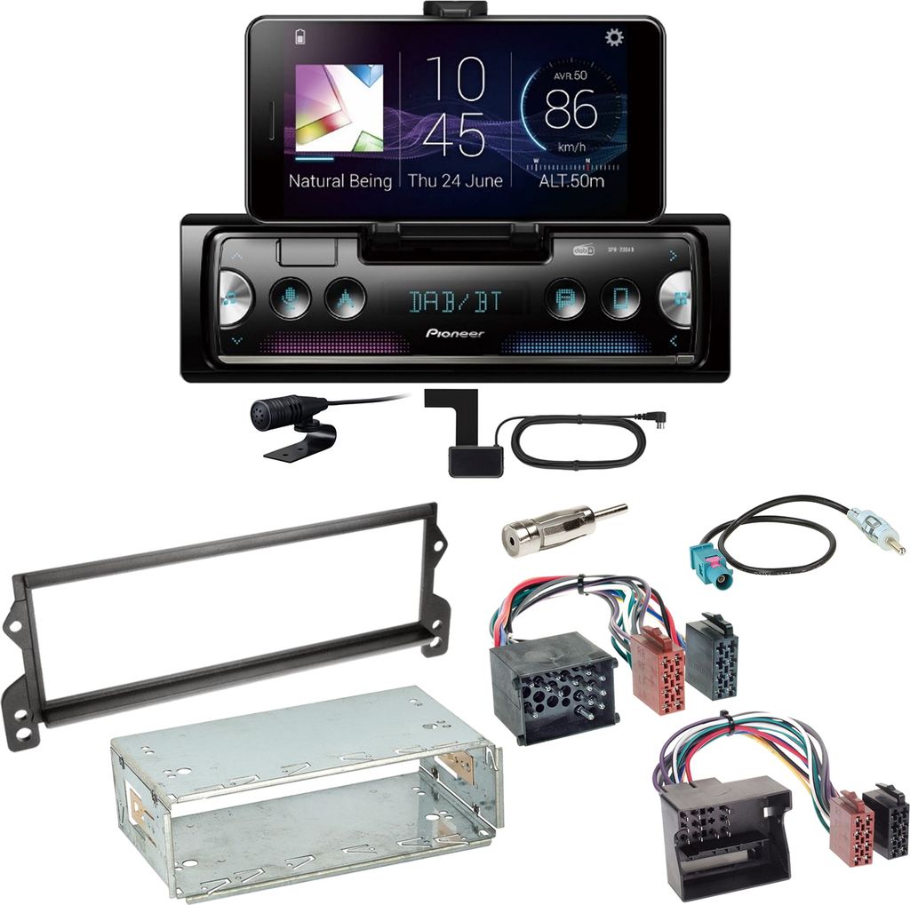 Pioneer SPH-20DAB Digitalradio Bluetooth USB FLAC Einbauset für MINI R50 R52 R53