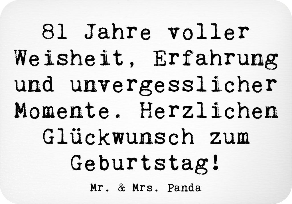 Mr. & Mrs. Panda magnet Spruch 81. Geburtstag - Weiß - Geschenk, besonderer Tag, dekorative Geschenke, haftmagnet, Glückwunsch, whiteboardmagnet,...