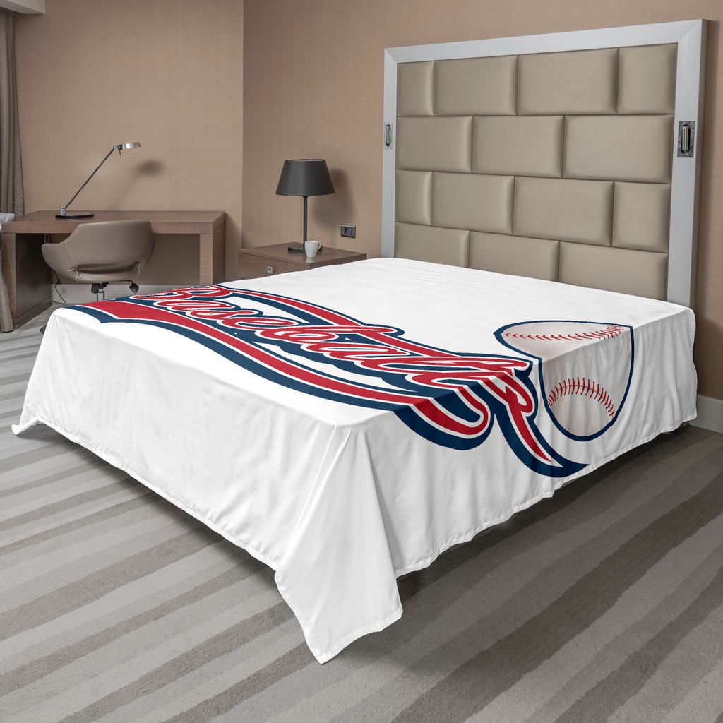 ABAKUHAUS Sport Bettlaken, Baseball Ball Sporting Zeitvertreib National Sport Sport Unterhaltung, weiches bequemes oberes Bettlaken für ein dekora...