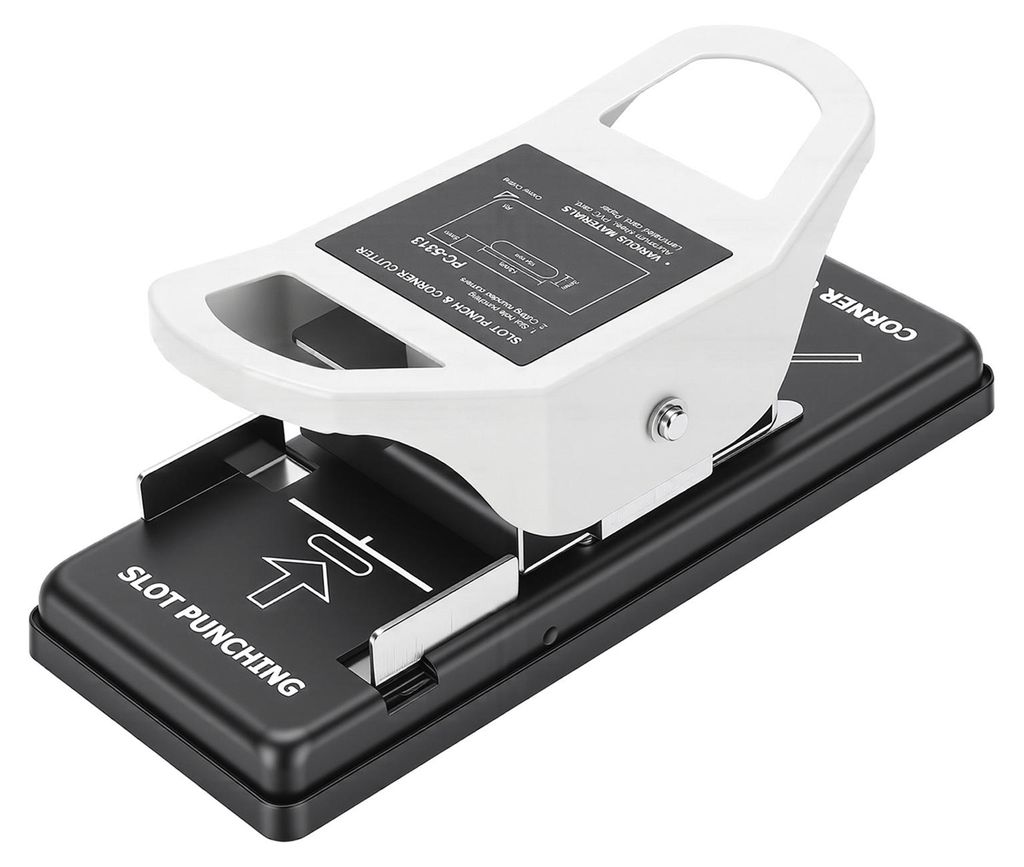 2-in-1 Schlitzlocher R5 mit abgerundeten Ecken und 3x13mm Schlitzen, manueller Ausweislocher für Zuhause, Schule und Büro