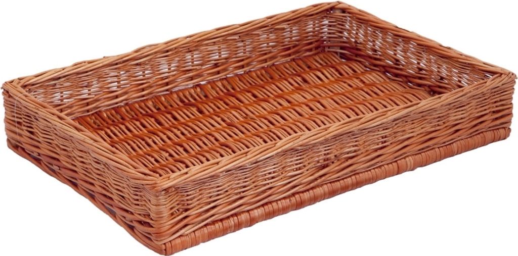 Regalkorb, Auslagekorb, Vollweide, braun, 60cm x 40cm x 10cm