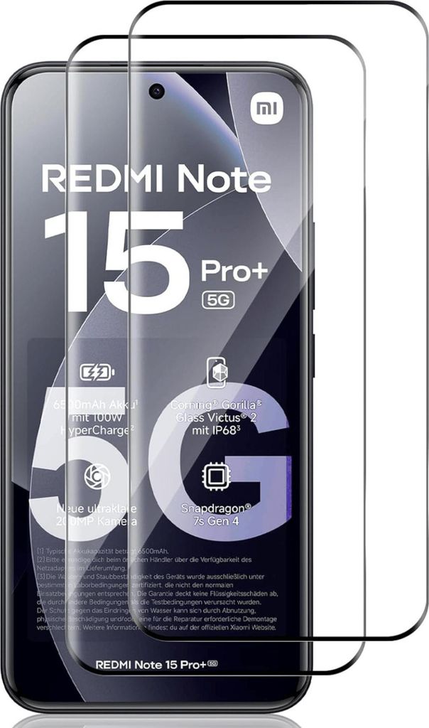 2X Schutzglas für Xiaomi Redmi Note 15 Pro Plus 5G Panzerfolie Display Screen 3D