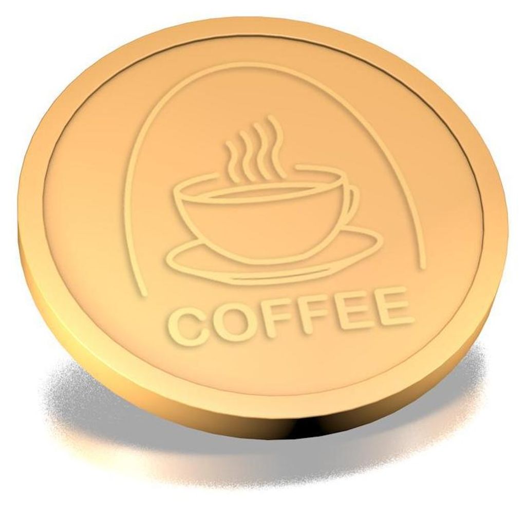 CombiCraft Wertmarke mit Kaffeetassen Motiv Beige Ø29mm - Produktbild 