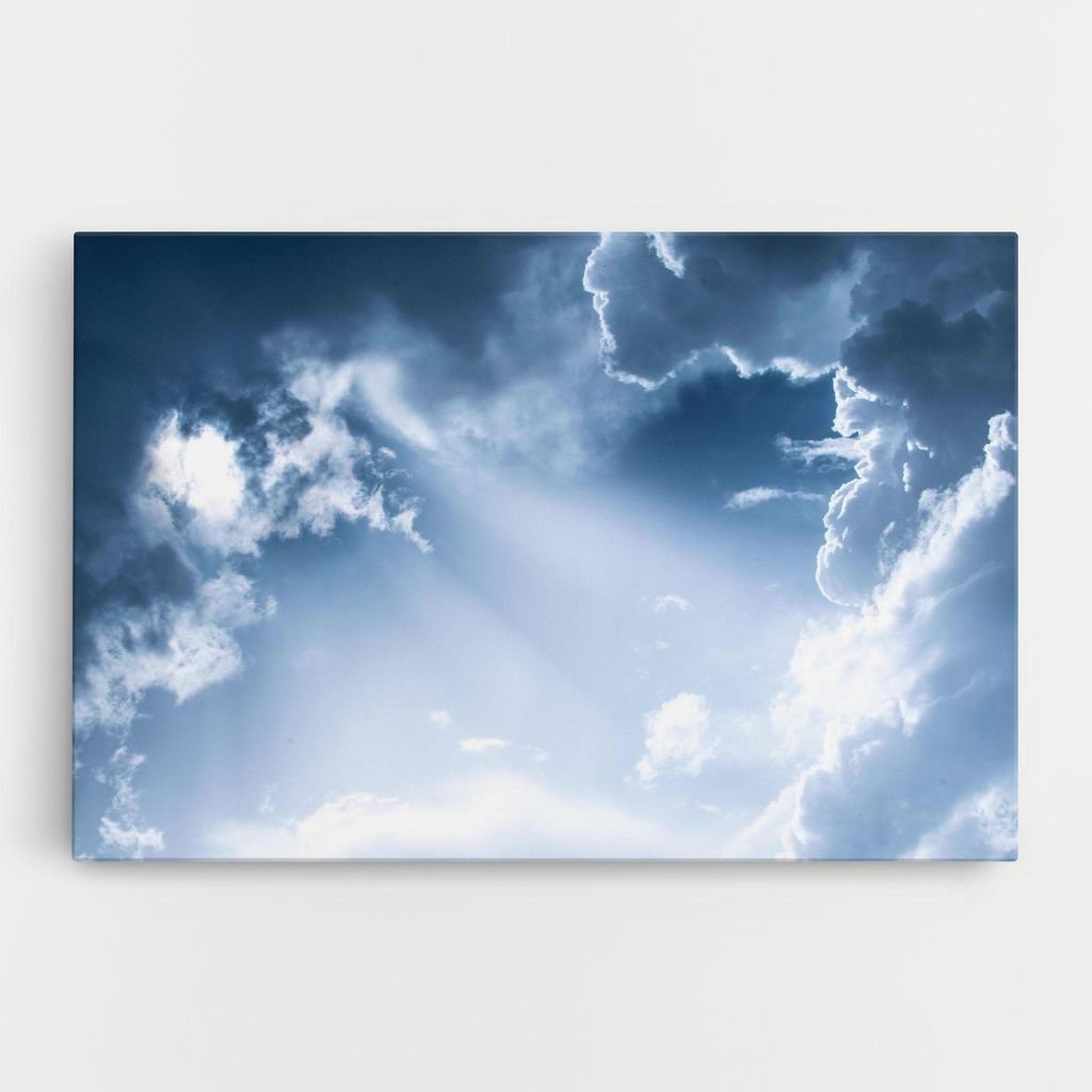 ARTHUB Leinwandbild 30x40 cm, Dark Blue Sky | Wohnzimmerdekoration, Hängende Bilder, Wanddekoration, Heimdekoration, Landschaften, Wolken