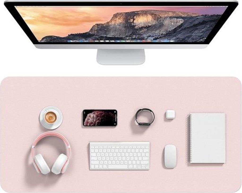Famanu XXL Schreibtischunterlage - 90 x 43 cm - wasserfest und rutschfest - geeignet für Laptop, Tastatur und Maus - schützt den Schreibtisch vor