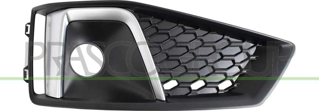 PRASCO Lüftungsgitter Grill Stoßfänger für AUDI A4 B9 Avant (8W5, 8WD) mit Loch/Löchern für Nebellampen Schwarz