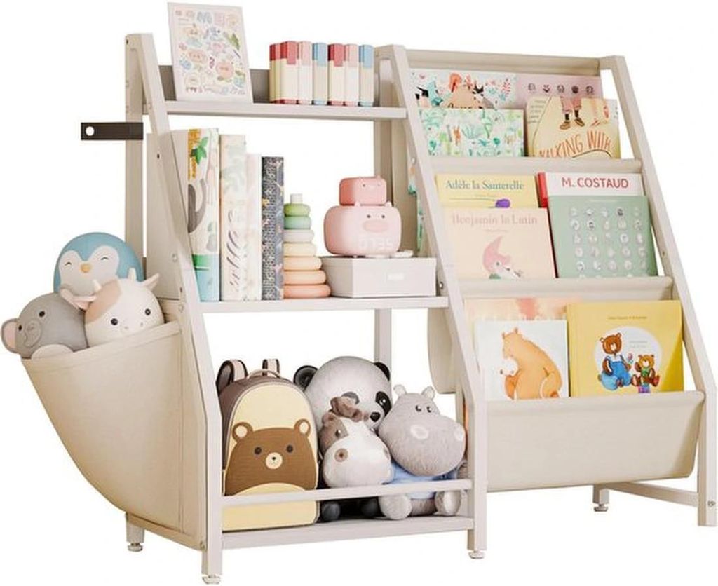 Unyqoos Kinderbuchenkast mit 3 Fächern zur Aufbewahrung und Organisation von Büchern in Kinderzimmern