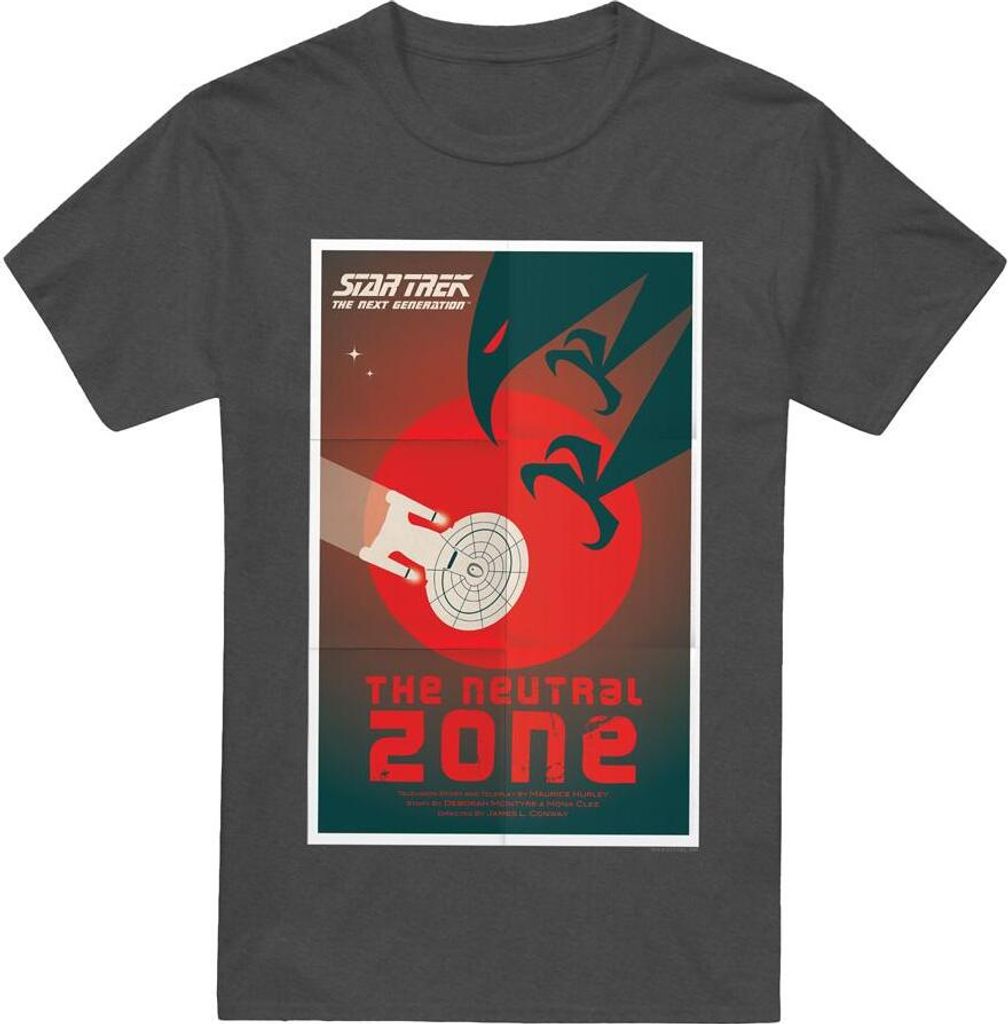 Star Trek - "The Next Generation Season 1 Episode 26" T-Shirt für Herren/Damen Uni TV17801 (3XL) (Holzkohle)