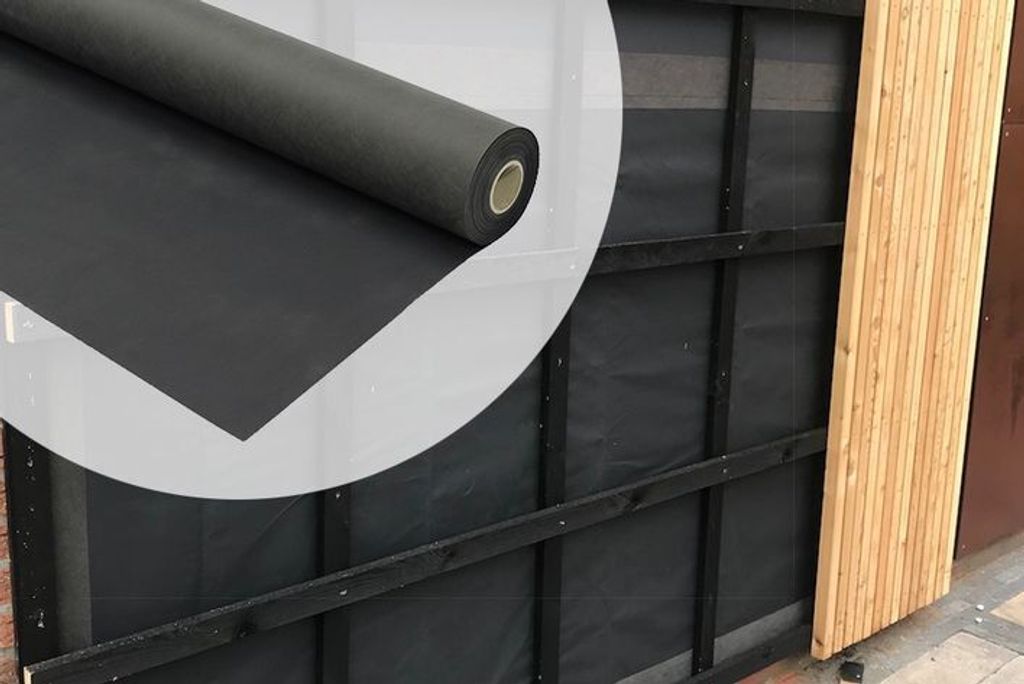 UV-beständige fassadenfolie schwarz für offene fassadenverkleidungen - Rolle 1,5 x 25 Meter