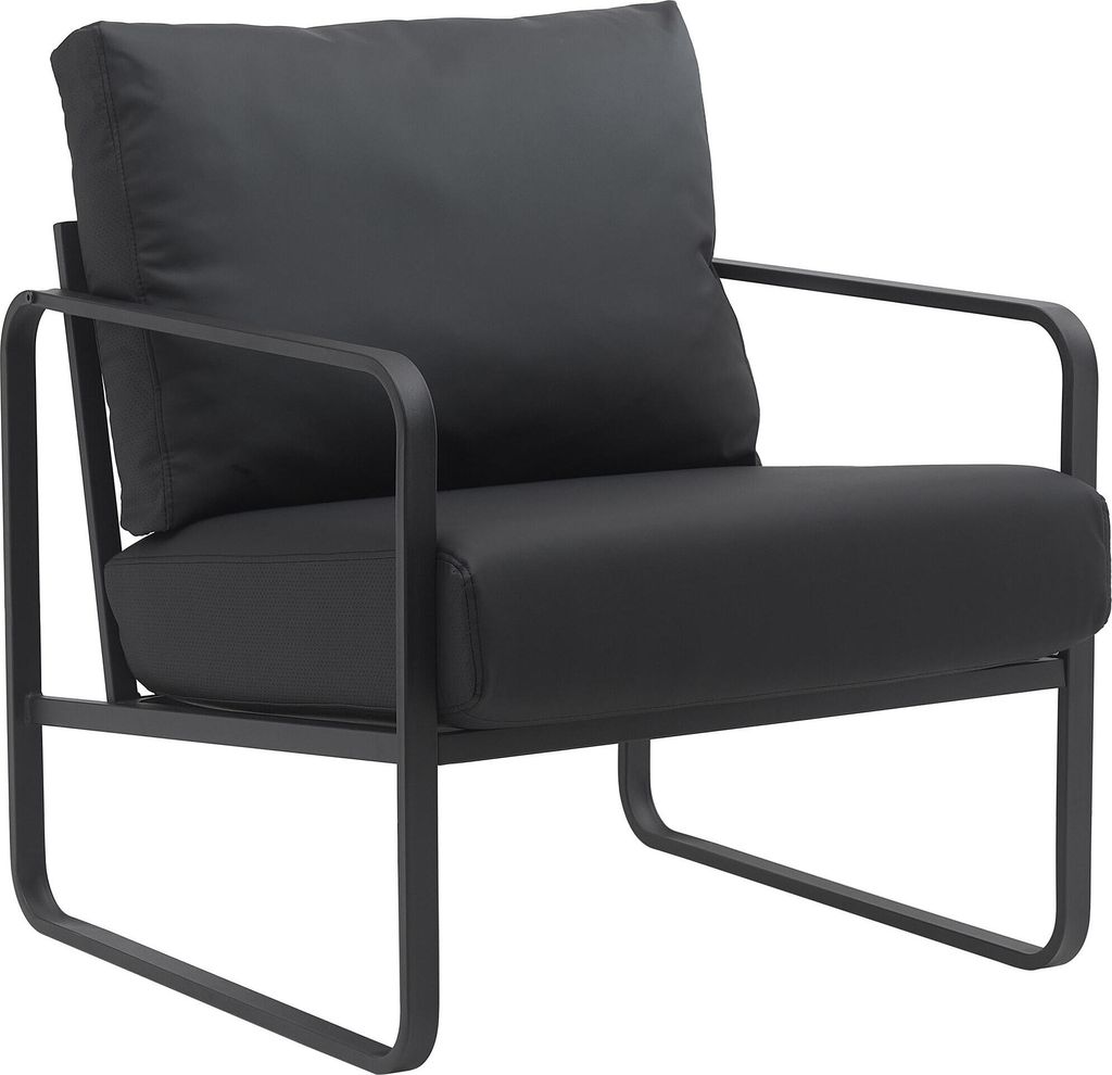 CLP Lounger Manea mit Metallgestell schwarz Kunstleder