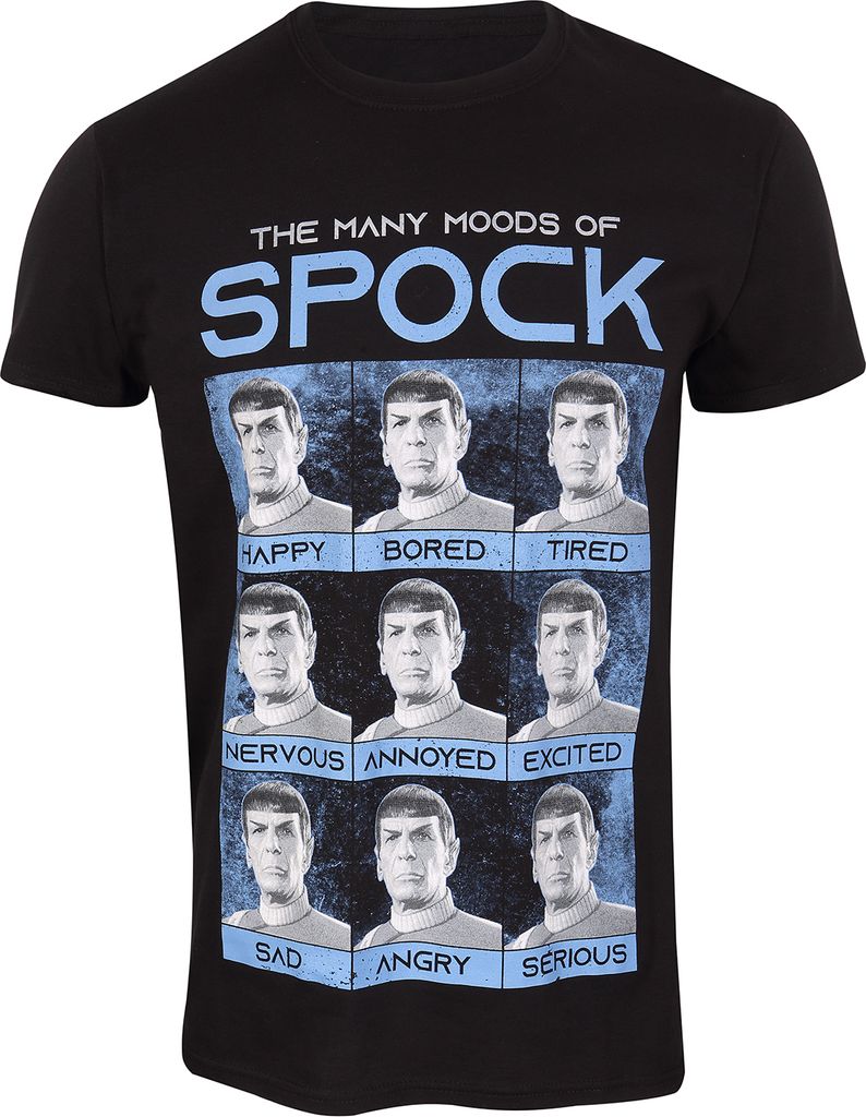 Star Trek Tričko L Black Uni Mnoho nálad Spocka Obrázok produktu 5