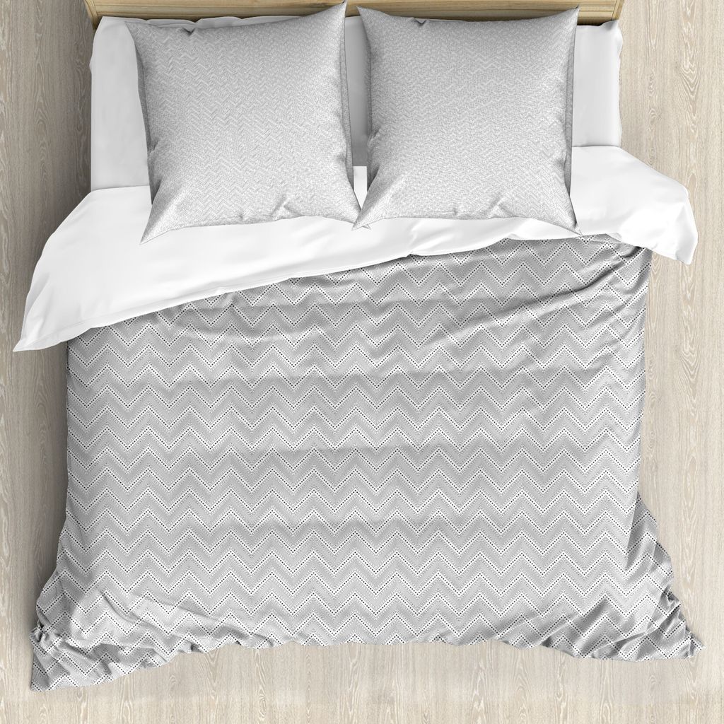 ABAKUHAUS Winkel Bettbezug Set für Einzelbetten, Triangles Bestehend Dots, Milbensicher Allergiker geeignet mit Kissenbezug, 155 cm x 220 cm - 80 ...