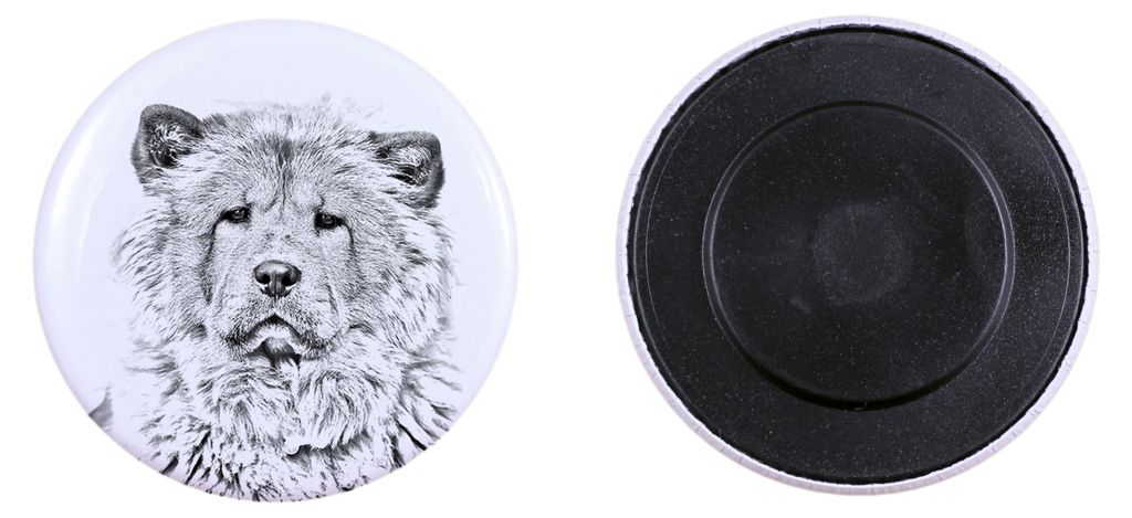 Chow Chow Magnet mit einem Hundepfotenabdruck, außergewöhnlich leicht, starker Magnet, handgefertigtes Produkt der Marke Art-Dog