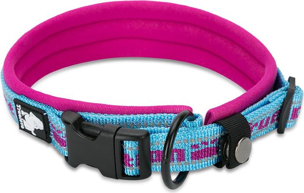 TrueLove Nylon Halsband mit Neopren unterlegt blau/pink, Größe: M