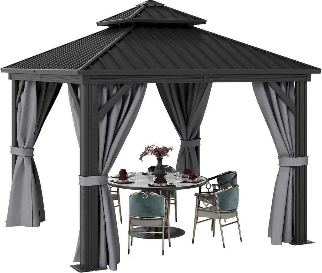 YITAHOME Pavillon 3x3 m, Winterfest Gazebo, Festem Dach, Produktbild 