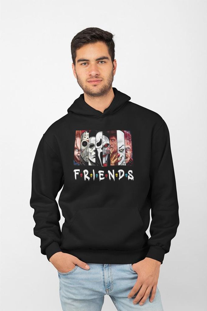 D&B Uni Hoodie MO00022 Horror Friends Schwarz-Größe L