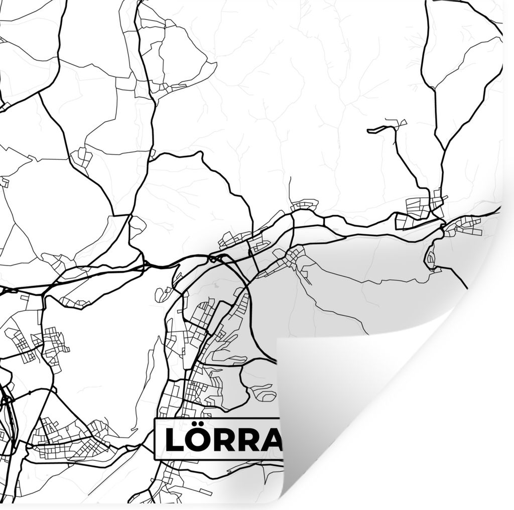 MuchoWow Wandtattoo Wandsticker Wandaufkleber Karte - Lörrach - Stadtplan 80x80 cm Selbstklebend und Repositionierbar - Wierderverwendbar - Selb...