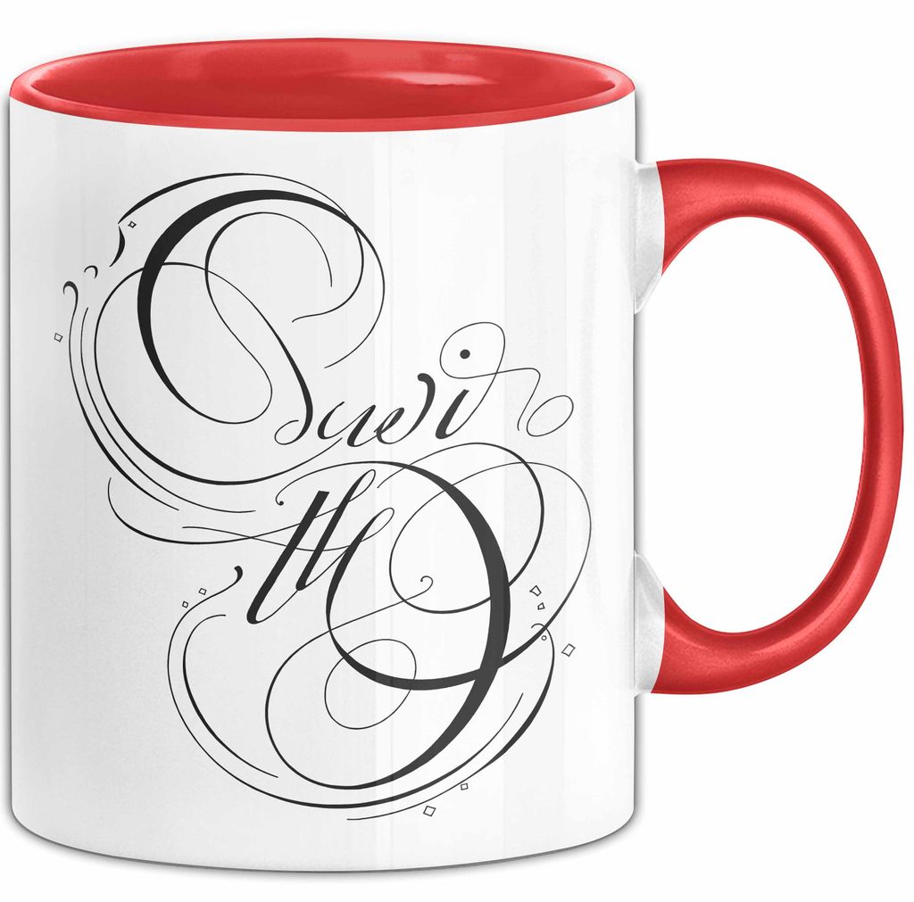 Kalligraf Tasse Geschenkidee für Handlettering Künstler (Rot)
