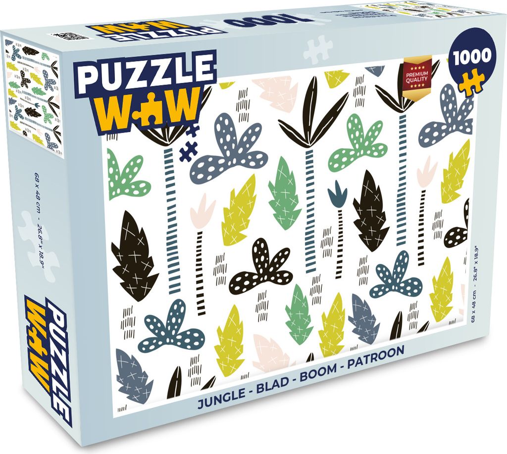 MuchoWow Puzzle 1000 Teile Dschungel - Blatt - Baum - Muster - Erwachsene - Rätsel