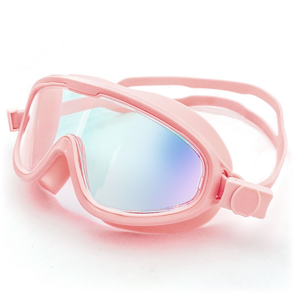 Schwimmbrille mit polarisierten Gläsern, Antibeschlag-Taucherbrille, klare Sicht für Männer, Frauen, Unisex, Erwachsene – Pink