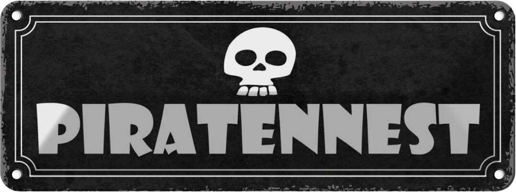 vianmo Blechschild 10x27 cm Piratennest Dekoration Spruch Zitat