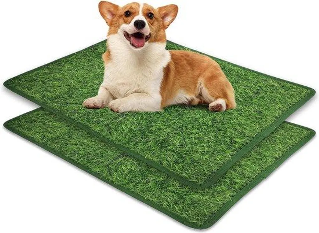Toilette pour chien en herbe artificielle pack de 2 pelouses d'appoint