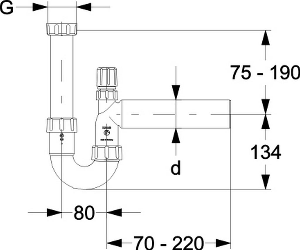Haas PP-Röhrensiphon 1 1/2" DN40 mit Rohrbelüfter Produktbild 2