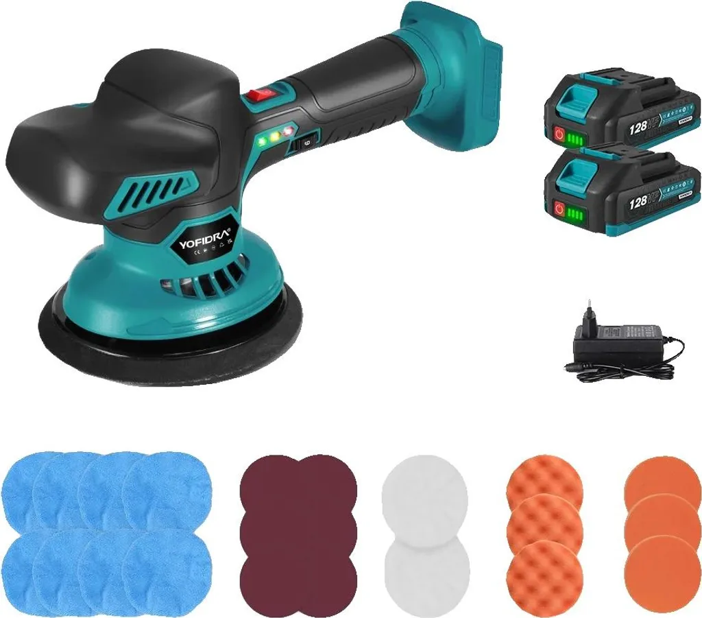Lucidatrice per Auto Senza Fili 21V - Kit Regalo con 2 Batterie