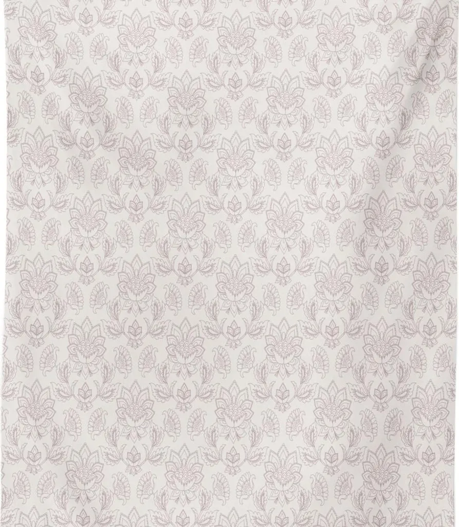 ABAKUHAUS Fiore Tovaglia, Fiore del Fiore con i Puntini, Rettangolare per Sala da Pranzo e Cucina, 140 cm x 170 cm, Grigio Pallido Grigio e Bianco