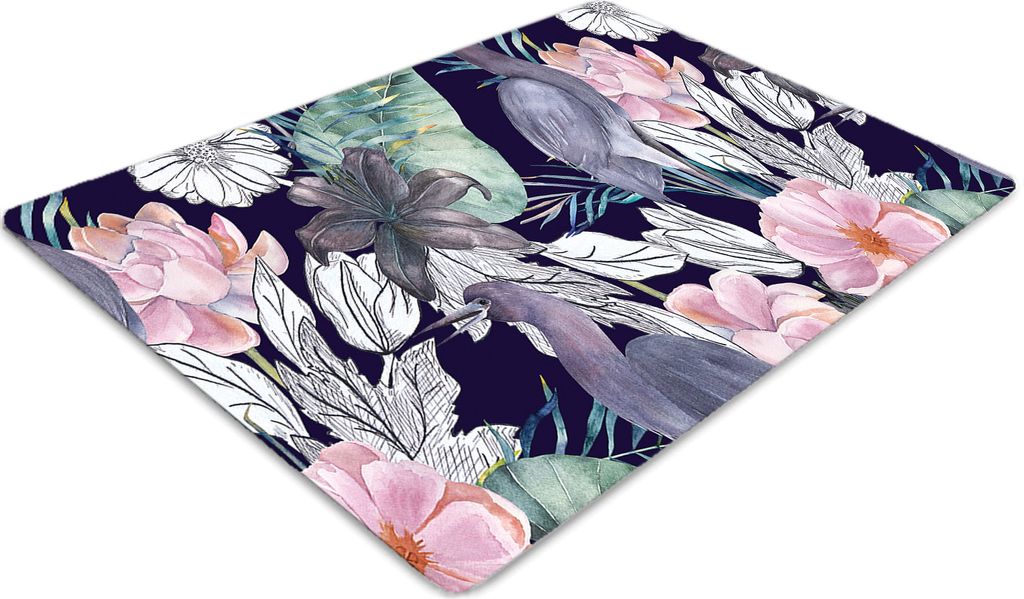 Stuhlunterlage Bürostuhlunterlage 120 cm x 90 cm Bodenmatte Bürostuhlunterlage - Vögel in den Blumen