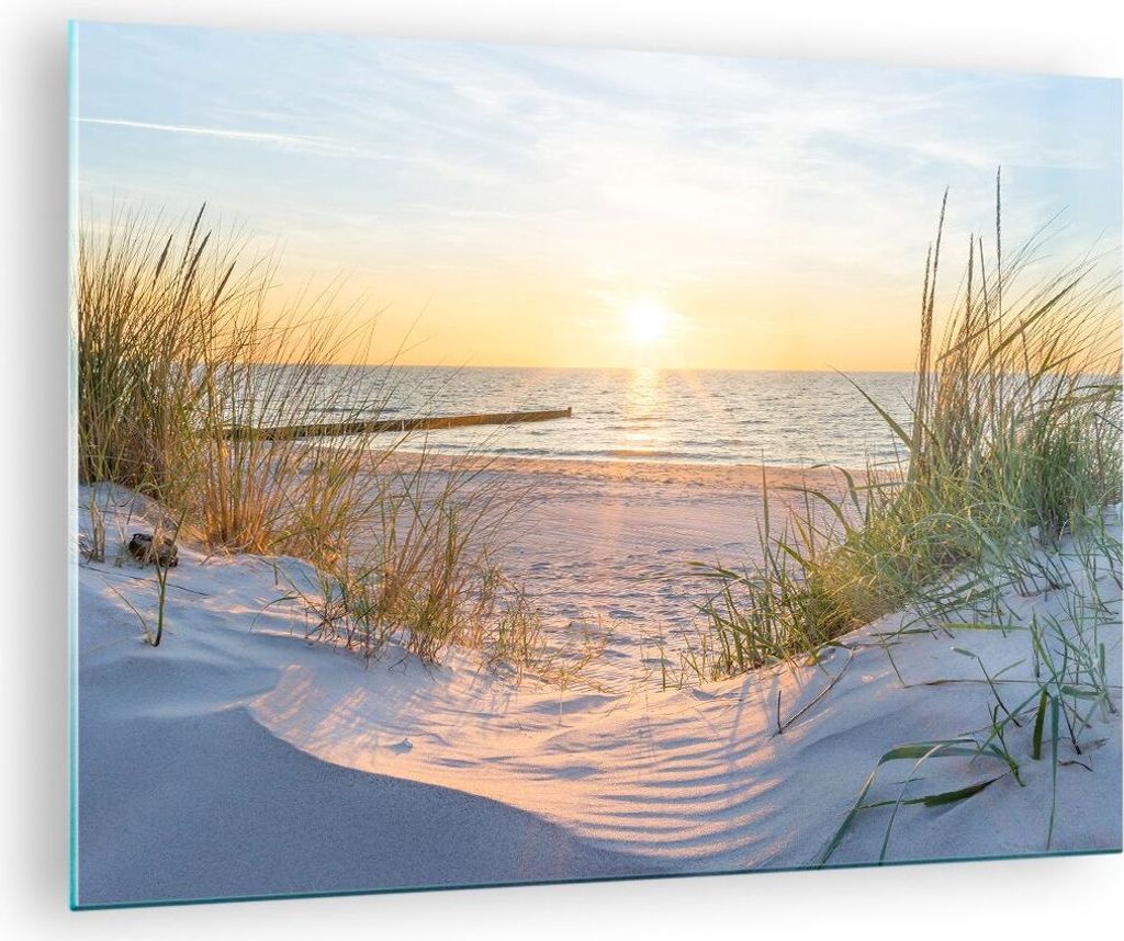 Bilder auf glas - Düne Strand Meer - 70x50cm - Glasbilder - Produktbild 