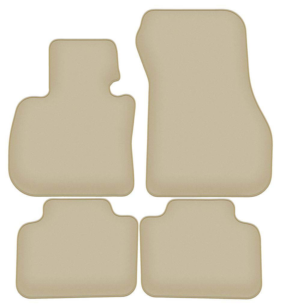 Velours-Fußmatten PREMIUM beige passend für BMW 2 F45 (2015-, Aktiv-Tourer) – mit Befestigungen – passgenau