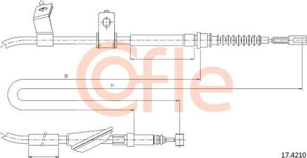 COFLE 17.4210 Seilzug, Handbremse OE 47510S1AE04 kompatibel mit Accord