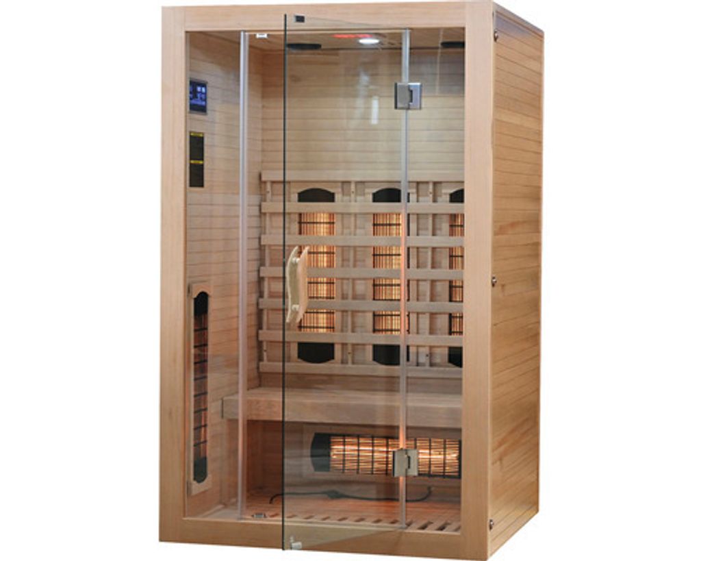Infrarotkabine Infrarotsauna MALMÖ für 2 Personen, Farblichttherapie, Radio + MP3 Player inkl. Bluetooth, Leselicht, 2 Lautsprecher, 6 Vollspektr...