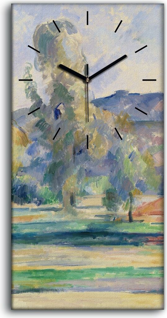 Wandbild Leinwand Bilder Wanduhr Geräuschlos Kunstdruck 30x60 Herbst Landschaft - schwarze Hände