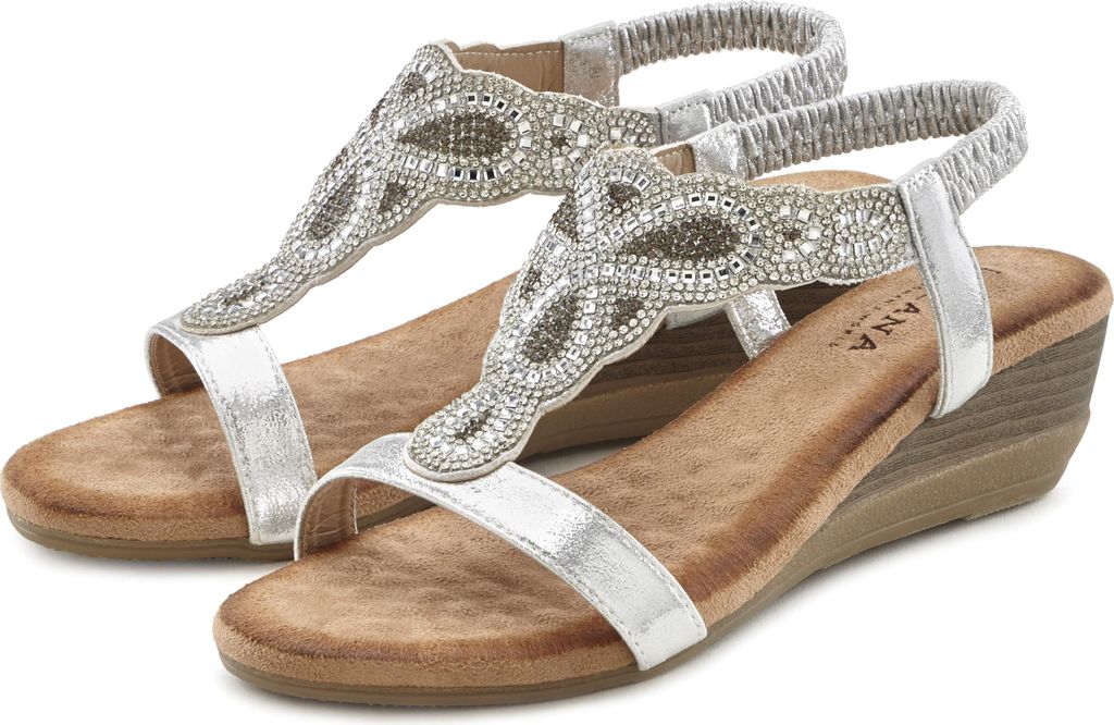 LASCANA Sandalette silberfarben Größe 41