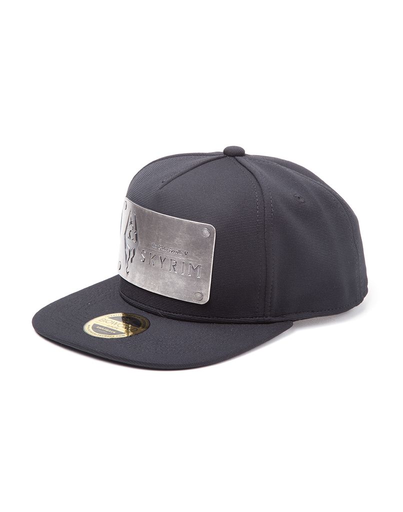 Skyrim Cap Dovakiin Logo Metal Plate Snapback Black