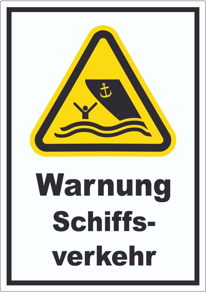 Aufkleber Warnung Schiffsverkehr A5 (148x210mm)