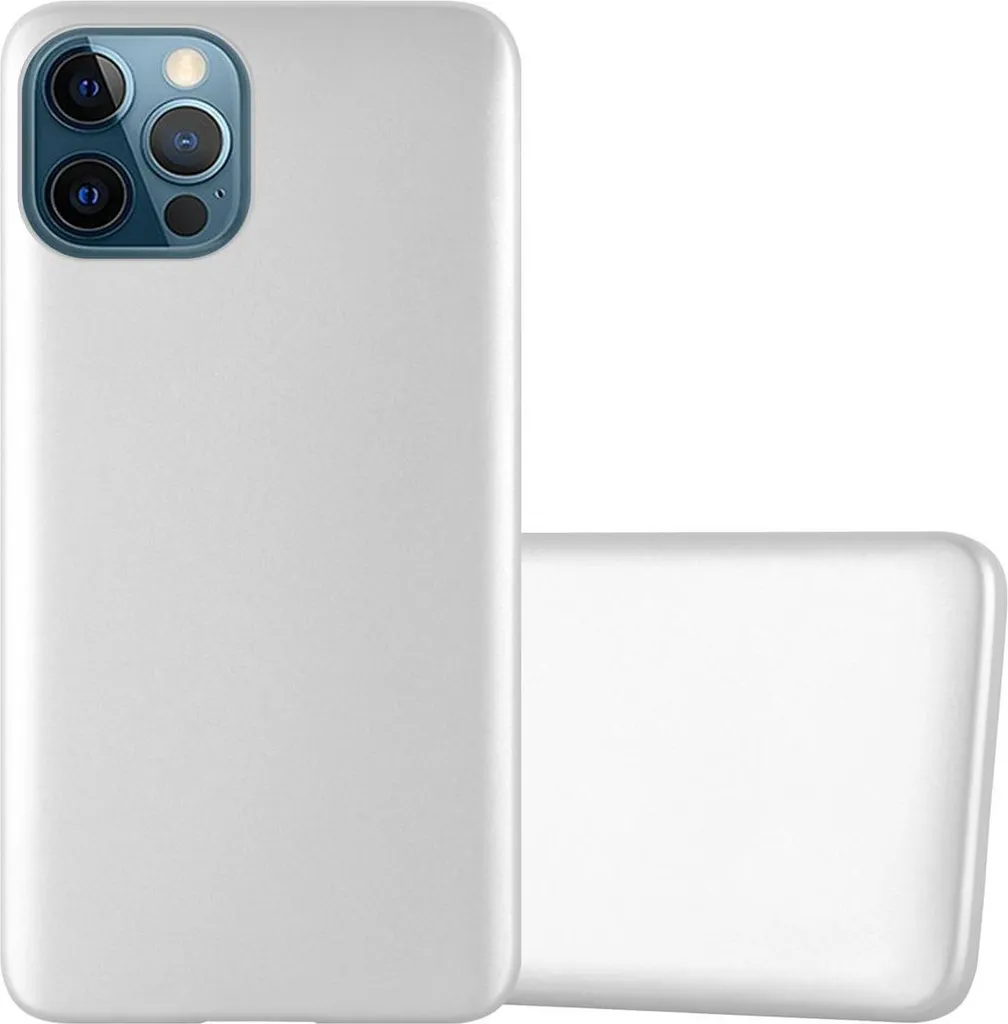 Cadorabo Cover iPhone 12 / 12 Pro Argento | Silicone Morbido e Sicuro