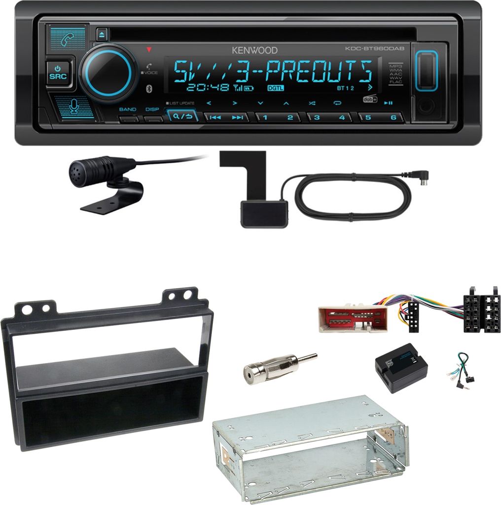 Kenwood KDC-BT960DAB Bluetooth Digitalradio Einbauset für Ford Fusion Fiesta