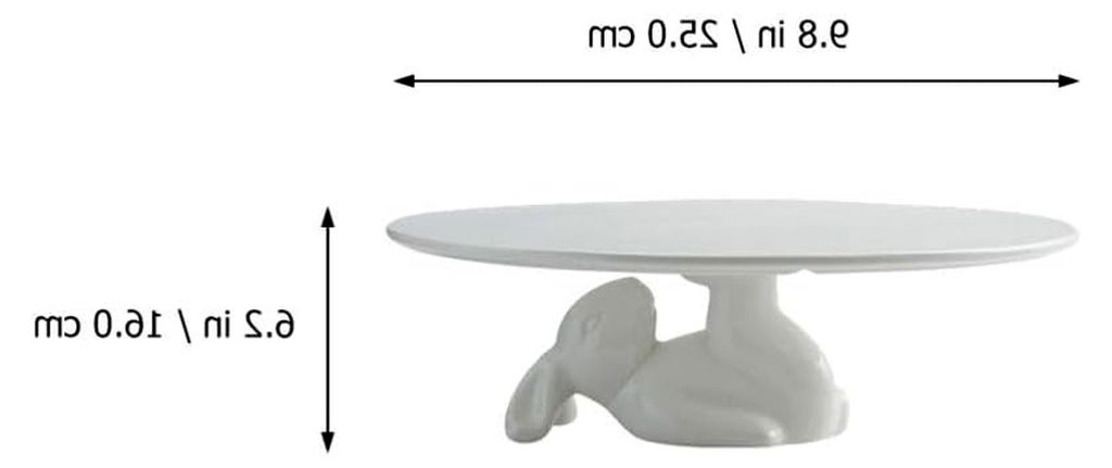 Runder Tortenständer aus Keramik in Weiß mit Osterhasen-Motiv für Hochzeitsfeiern, 25 cm