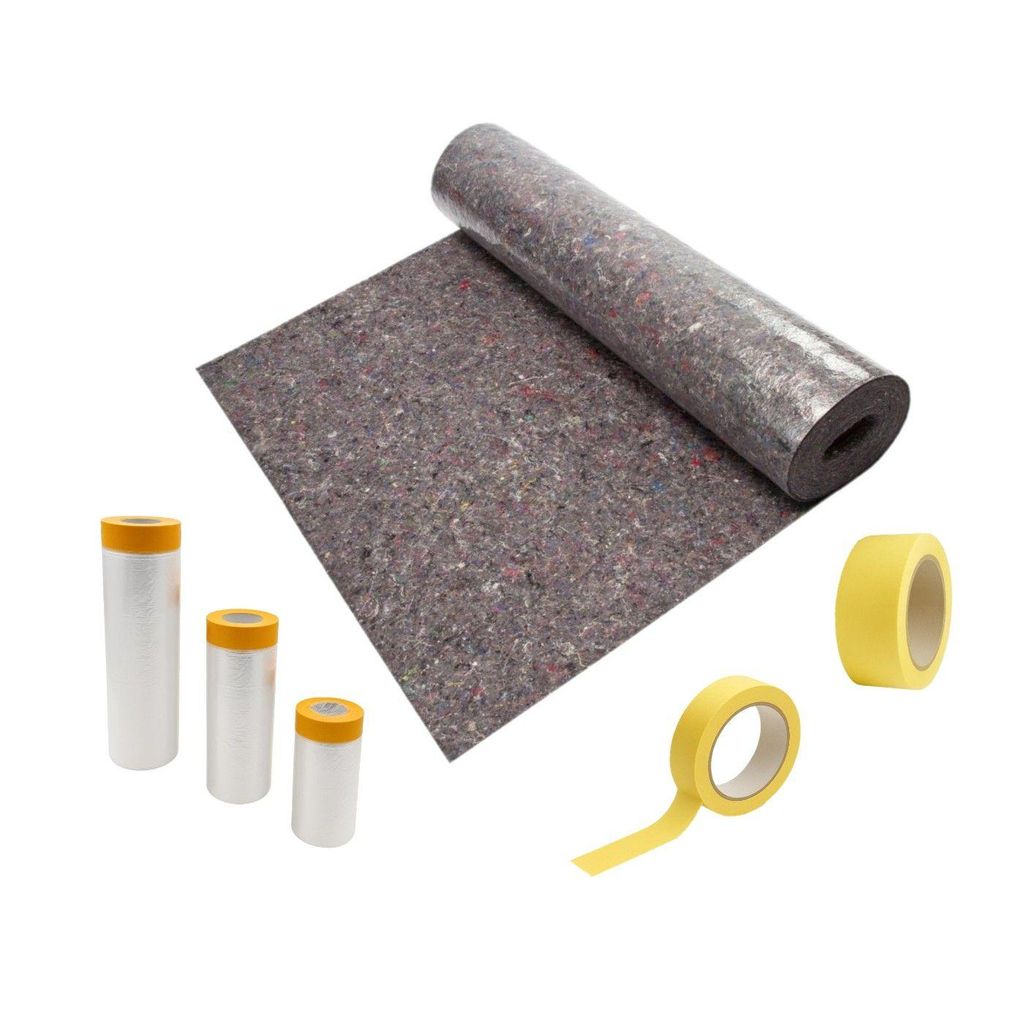 ARLI SET: Malerset Abdeckvlies 25m² + Goldband Masker 3er Set + Malerkrepp 30mm & 48mm – Abdeckfolie Klebeband Renovierung