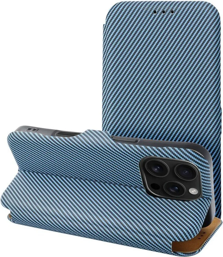 Cover Motorola Moto G75 Carbonio Blu Magnetica - Sottile e Robusta
