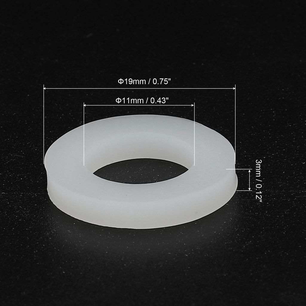 20Stk Flache Unterlegscheibe Silikon Dichtungsringe 19mm AD 11mm ID 3mm Dicke Klar fš¹r Wasserhahn Rohr Wasserschlauch Isolierung Schrauben, Wei?