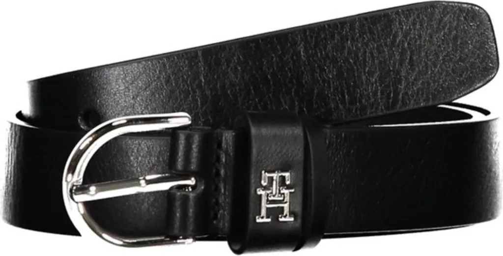 Ceinture Tommy Hilfiger AW0AW15766 en Cuir Noir avec Boucle Dorée Raffinée