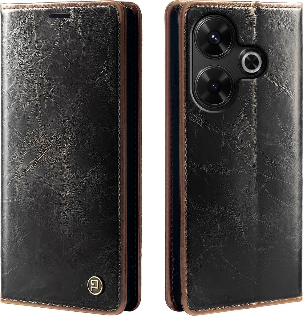 Handyhülle für Xiaomi Redmi 13 Kunstleder Flip Vintage Cover Hülle RFID Schutz Case Kartenfach Farbe: Dunkelbraun