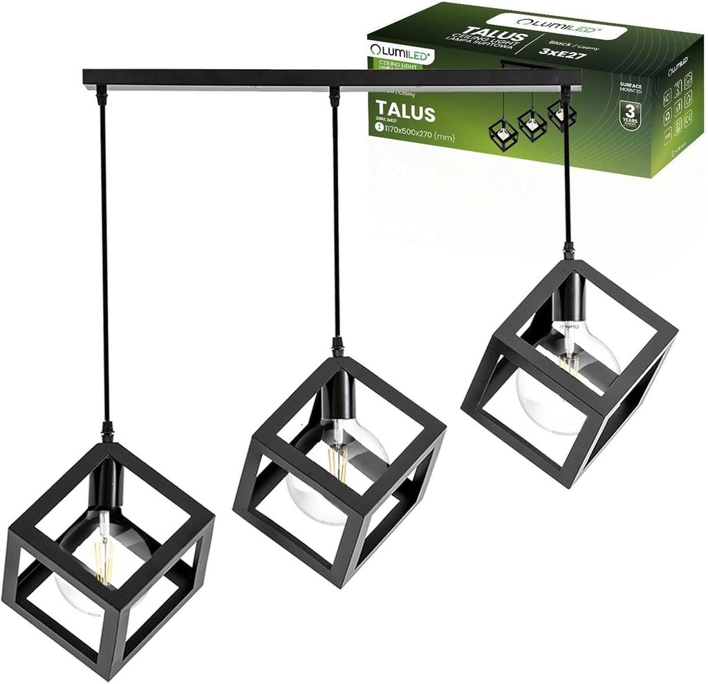 Lampa Wisząca Sufitowa TALUS Geometryczna Zwis Kostka do Zdjęcie produktu 
