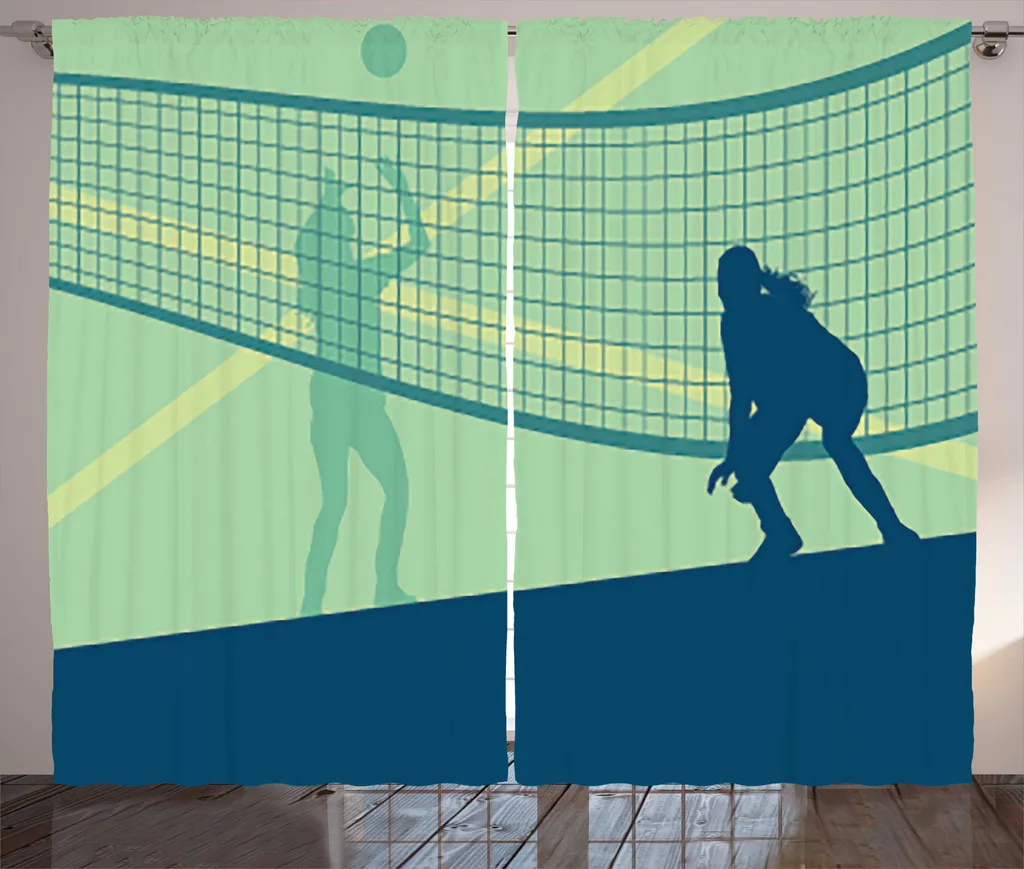 ABAKUHAUS Rideaux Volley-ball Scène Compétition avec Crochets 280x225cm
