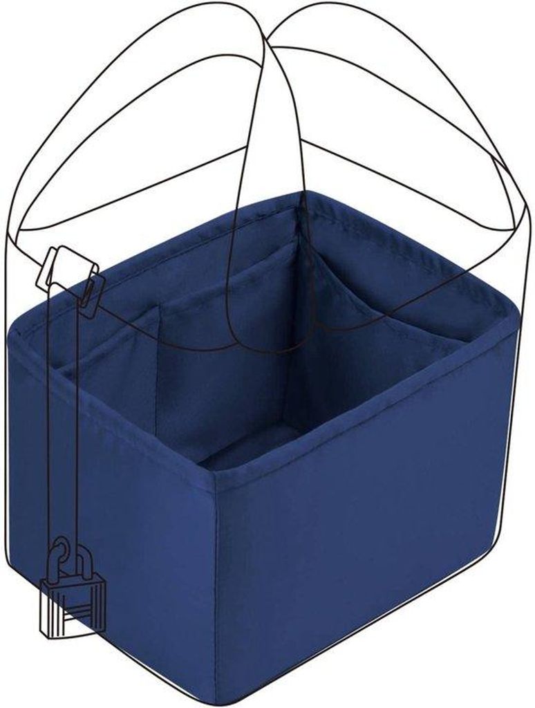 Luxus-Schmucktaschen-Organizer für Damen, 18/22 cm, Seiden-Handtaschen-Organizer, blau (Blue Nuit, PC18)