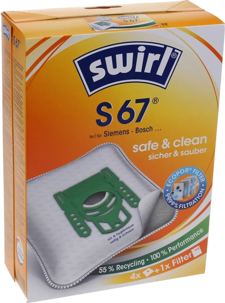 Kit Swirl S67 622189 Sacchetti per Filtro Polvere Bosch Siemens S 67 - 14